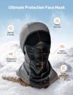 Gray AstroAI Windproof Ski Mask Balaclava, designed for winter sports and cold weather protection.
