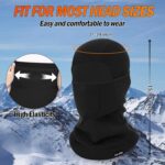 A black Oruliss balaclava ski mask worn by an adult, covering the head and neck, with a focus on its breathable fabric.