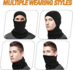 A black Oruliss balaclava ski mask worn by an adult, covering the head and neck, with a focus on its breathable fabric.
