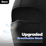 A black ROXUN balaclava face mask, made of ice silk cooling fabric and mesh, designed for sun protection.
