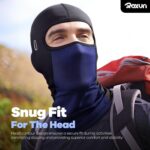 A black ROXUN balaclava face mask, made of ice silk cooling fabric and mesh, designed for sun protection.