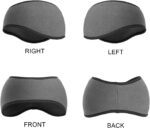 Two SAVITA thermal fleece ear warmer headbands, one black and one grey, displayed on a neutral background.