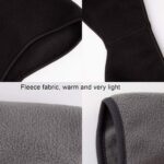 Two SAVITA thermal fleece ear warmer headbands, one black and one grey, displayed on a neutral background.