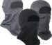 Three Sclzoed balaclava ski masks in black, dark grey, and grey, displayed folded.