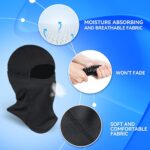 Three Sclzoed balaclava ski masks in black, dark grey, and grey, displayed folded.