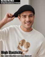 Close-up of a black Simapu Thin Fisherman Knit Beanie Hat with a cuffed brim, showcasing its knit texture.