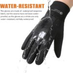 Pair of black Sireck men's water-resistant winter gloves with touchscreen fingertips and reflective logo.
