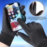 Pair of black Sireck men's water-resistant winter gloves with touchscreen fingertips and reflective logo.
