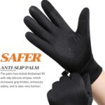 Pair of black Sireck men's water-resistant winter gloves with touchscreen fingertips and reflective logo.
