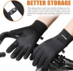Pair of black Sireck men's water-resistant winter gloves with touchscreen fingertips and reflective logo.