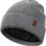 Close-up of a Wmcaps Winter Beanie, showcasing its soft knit texture and warm fleece lining