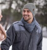 Close-up of a Wmcaps Winter Beanie, showcasing its soft knit texture and warm fleece lining