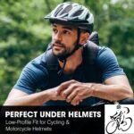 Three black WTACTFUL skull caps, lightweight and breathable, designed for use under helmets or during workouts.